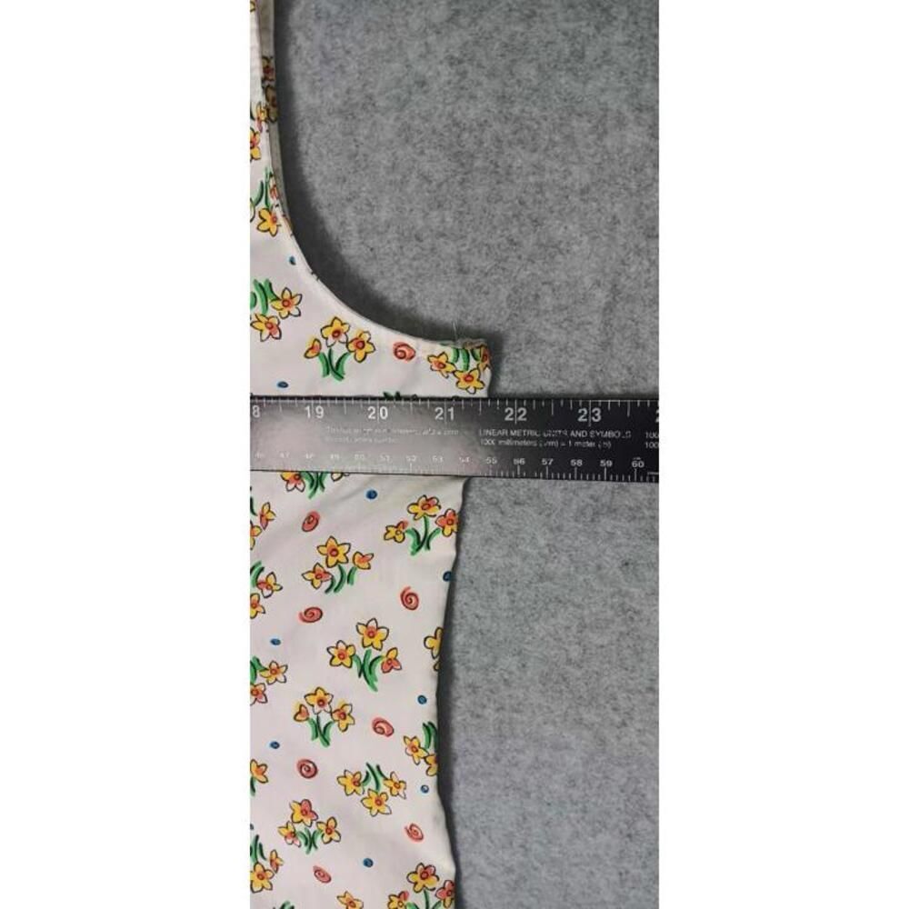 Bobbie Brooks Sleeveless Button Up Blouse Womens Size XL White Floral And Swirls - Picture 8 of 11